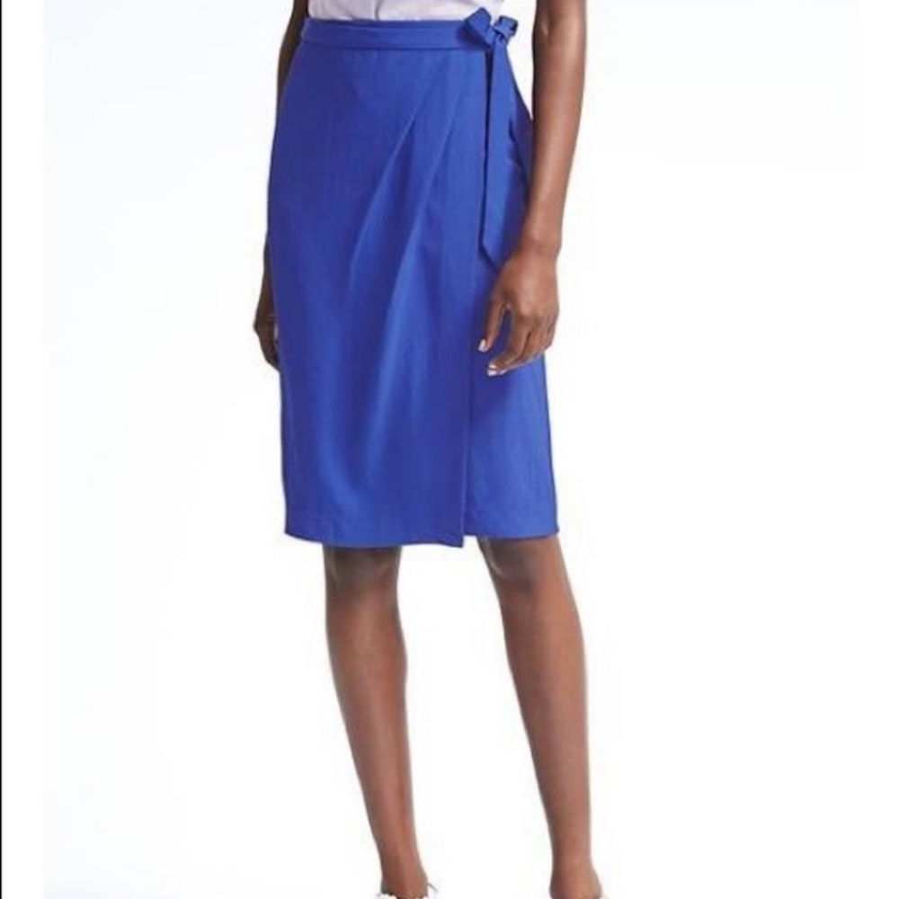 Banana Republic Royal Blue Wrap Midi Skirt
